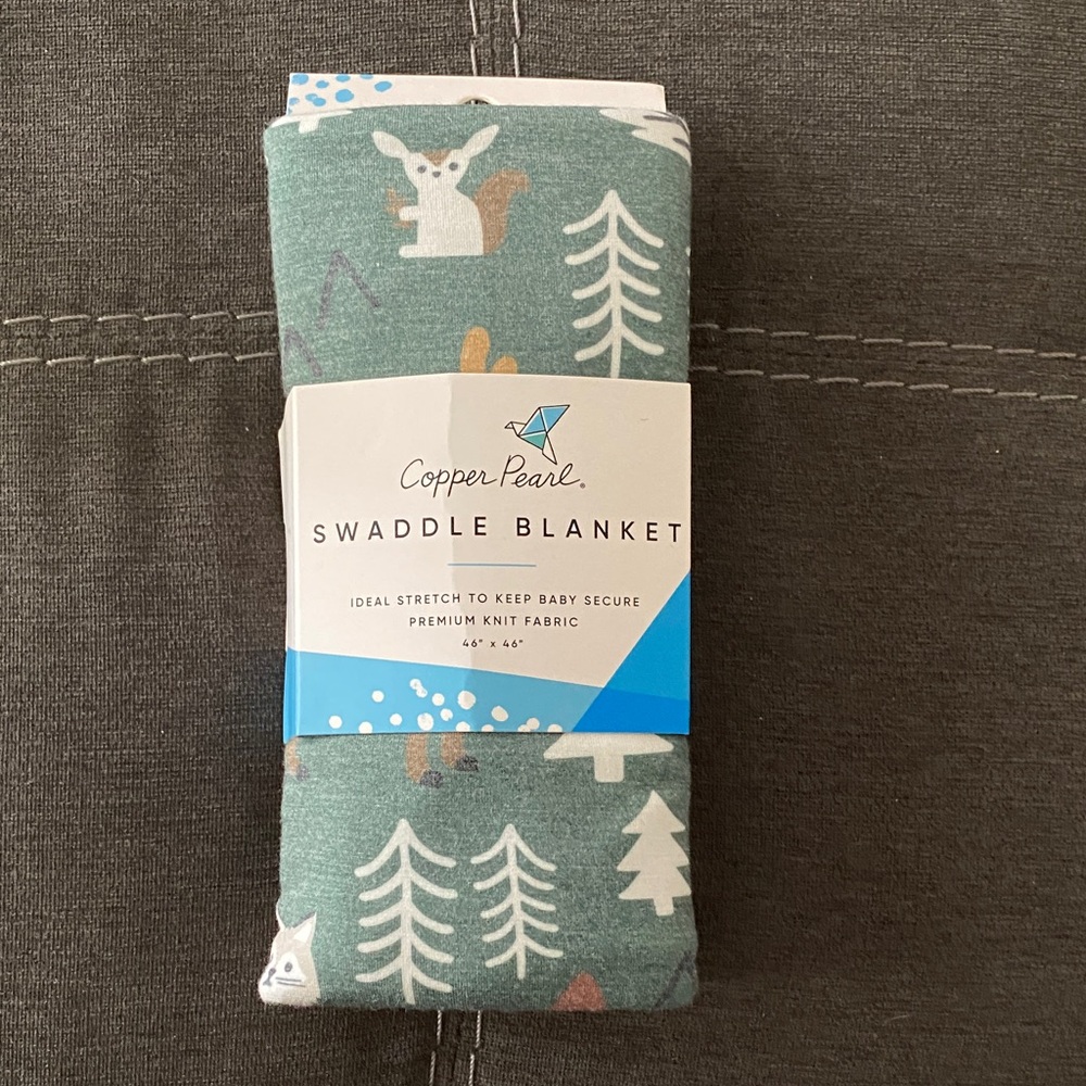Copper Pearl Swaddle Blanket - Green Forest Design